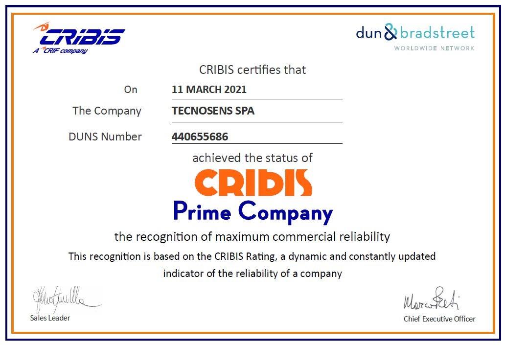 Tecnosens Spa Cribis Prime Company 2020